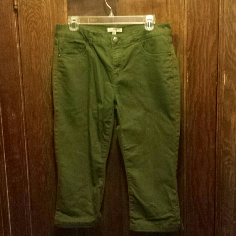 One World Denim capris, olive